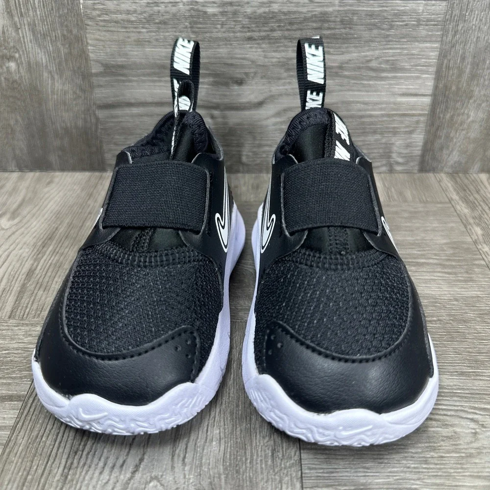 Nike‎ Flex Runner 3 Toddler 5C Black White Slip On Sneakers NEW FN1478-005